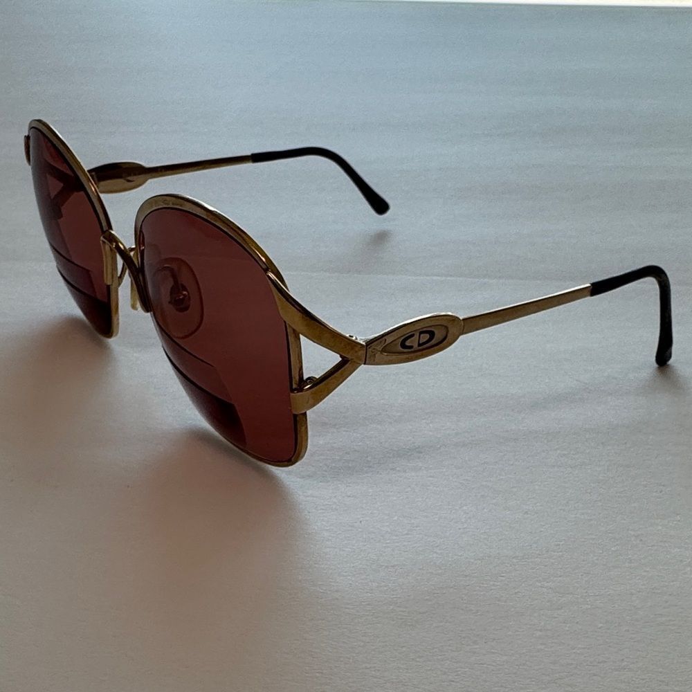 Christian Dior Women’s Gold and Rose 70’s Bifocal Sunglasses - Picture 3 of 7